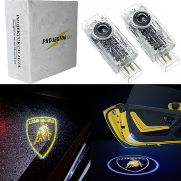 LAMBORGHINI 2X ŚWIATŁO LED LOGO PROJEKTOR Urus Huracan Aventator Gallardo