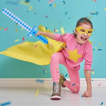 Меч, сияющий из игры Minecraft большие длинные звуки 61 см. Пиксель с подсветкой