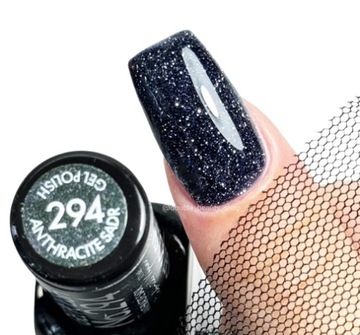 Lakier hybrydowy Victoria Vynn 294 Anthracite Sadr srebrny pył 8 ml