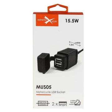 Розетка для мотоцикла 2 x USB 2.1 A MUS05