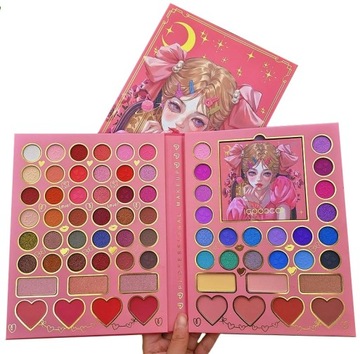 MEGA PALETKA CIENIE DO MAKIJAŻU BROKAT GLITTER 70 SZTUK BRONZERY BŁYSZCZYKI