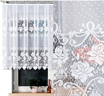 Firana żakardowa DEMETRIA 200x120cm prosta (gotowa) z obszyciem