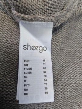 Sheego sweter golf długi tunika beżowa maxi 58