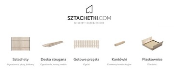 Drewniany płotek ogrodowy 100 x 30 cm W2 SZTACHETOWY świerkowy PALISADA