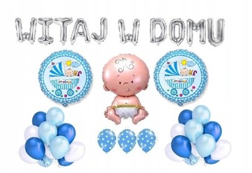 Witaj w Domu Zestaw Balony Narodziny Baby Shower