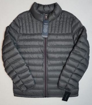 Tommy Hilfiger Lightweight Packable Natural Down Puffer Jacket Gray XLT