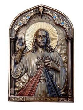 IKONA PŁASKORZEŹBA SERCE CHRYSTUSA PREZENT DLA KSIĘDZA DUCHOWNEGO GRAWER v
