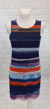 Sukienka mini dzianinowa w paski DESIGUAL XL