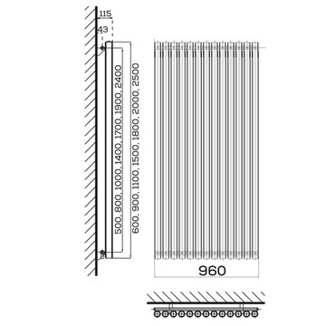 БЕЛЫЙ комнатный радиатор 900х960, ВУЛКАН