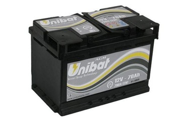 AKUMULATOR UNIBAT, AGM START STOP 70Ah 760A
