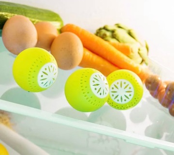 ODŚWIEŻACZ DO LODÓWKI POCHŁANIACZ ZAPACHÓW ŻÓŁTE KULKI 3 szt