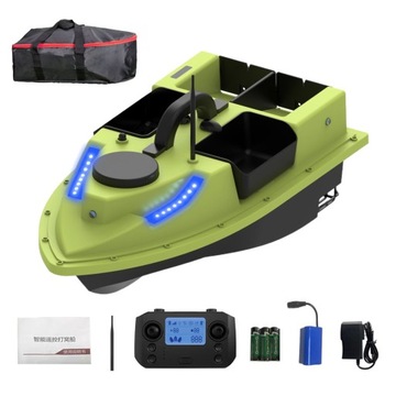 GPS ŁÓDKA ZANĘTOWA D19 500M LED RC ŁÓDKA 2KG Z 4 POJEMNIKI NA PRZYNĘTY