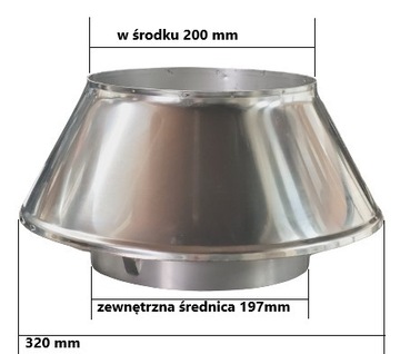 Конус дымохода fi 200, крыша дымохода, система обтекателя