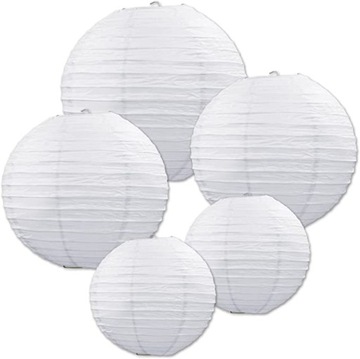 BIAŁY PAPIEROWY ABAŻUR LAMPION ŚLUB 30 cm #i129