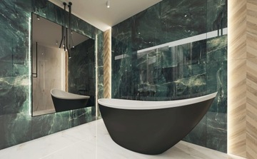 Пол ванная плитка GRES GRES MARBLE TULSA GREEN 120X60 ГЛОСС