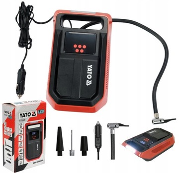 МИНИ-КОМПРЕССОР YATO 12В АВТОМОБИЛЬНЫЙ СО СВЕТОДИОДНЫМ ДИСПЛЕЕМ 120ВТ YT-73470