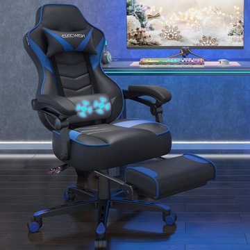 Gaming Chair masaż GAMINGOWY biurowy z podnóżkiem