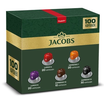Набор капсул Jacobs для Nespresso(r)* 100 порций кофе, 9+1 упаковка БЕСПЛАТНО!
