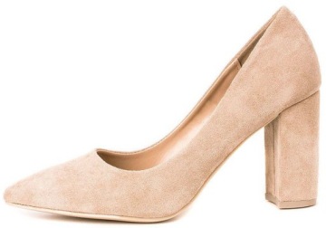 БЕЖЕВЫЕ ЗАМШЕВЫЕ ТУФЛИ НА КАБЛУКЕ-ШПИЛЬКЕ 38