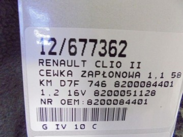 CLIO II CÍVKA 8200084401 1,2 16V 8200051128