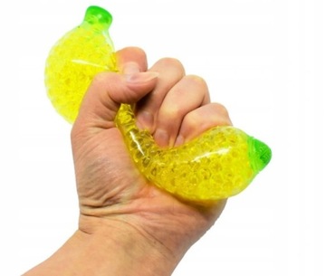 Banan Gniotek z kuleczkami 13cm Jellyball SQUISHY
