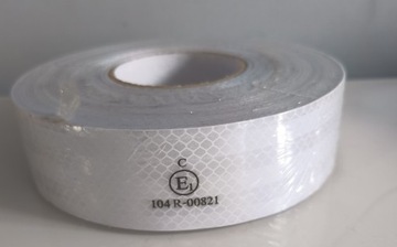 TAŚMA konturowa tir ODBLASKOWA 50mm 5m BIAŁA oznaczeniowa pryzmat DOT-C2