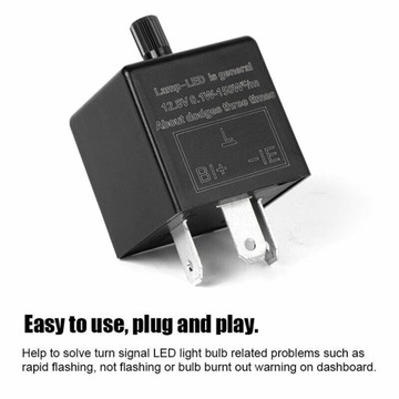 12V ledowy przekaźnik migania 3-Pin LED regulowany