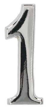 CYFRA NUMER NA DRZWI CHROM SAMOPRZYLEPNA 5 CM