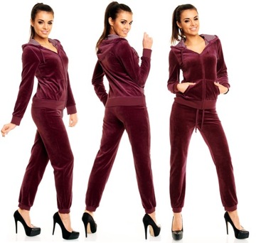 DRESY WELUROWE 8 KOLORÓW dres welurowy BORDO M