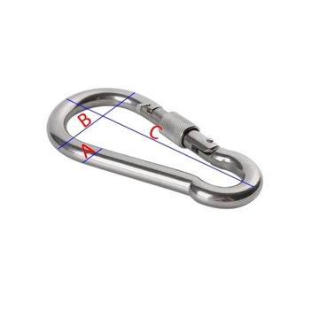 Оцинкованный карабин с замком для альпинизма и строительства 6 мм/70 мм, 150 кг