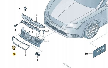 ORIGINÁLNÍ ZNAKY SEAT PŘEDNÍ CHRÓM ARONA LEON IBIZA