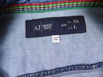 ARMANI JEANS__JEANSOWA KOSZULA__CIEŃSZA__ZATRZASKI__M