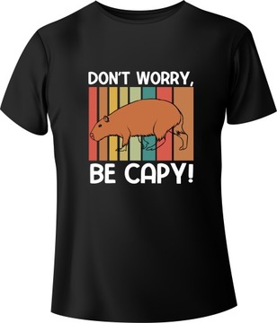 T-shirt Kapibara "DON'T WORRY, BE CAPY!" Czarny XXL