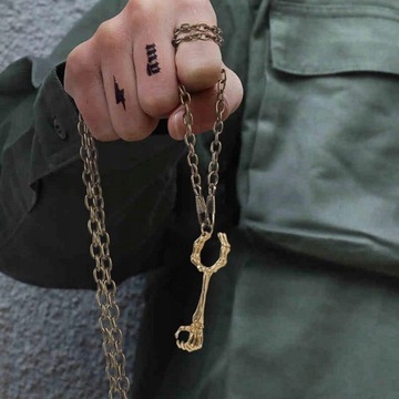 3 шт., рука с черепом из твердой латуни