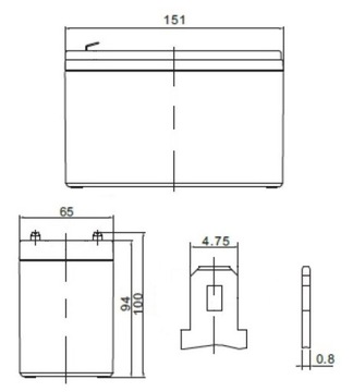 Необслуживаемая АККУМУЛЯТОРНАЯ БАТАРЕЯ 12 В 7,2 Ач megaBAT AGM VRLA