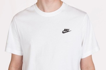 NIKE Koszulka Sportswear T-shirt Męski Biały Bawełniany XS