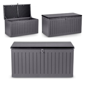 SKRZYNIA OGRODOWA 270 LITRÓW BALKONOWA DO OGRODU SIEDZISKO 270L ANTRACYT