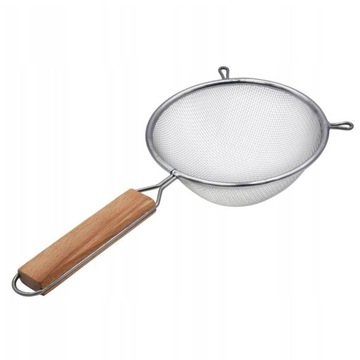STALOWE SITKO KUCHENNE Z DREWNIANĄ RĄCZKĄ 16CM