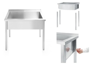 Бассейн для кейтеринга с одной чашей Budget Line STEEL 800 x 600 x 850 см