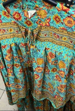 Komplet BOHO3 bluzka, spódnica jedwab 5 kolorów