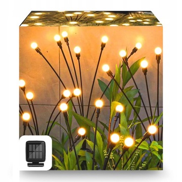2Szt Lampki ogrodowe solarne Firefly kulki 10LED
