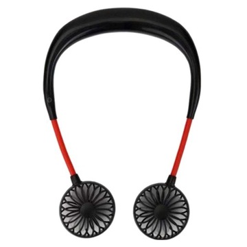 Sports Mini Fan Portable Cooling Neck Black Red