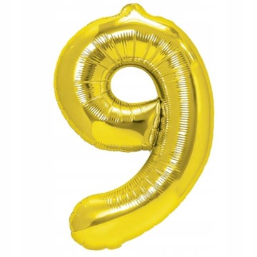 BALON FOLIOWY CYFRA 9 CYFRY NA URODZINY ZŁOTY DUŻY