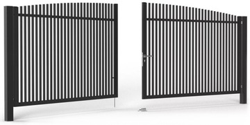 Brama Wjazdowa Dwuskrzydłowa SKYROCKET BR2422 Ocynk + RAL 120x300 cm