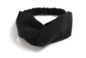 Opaska do włosów na gumce turban węzeł czarna