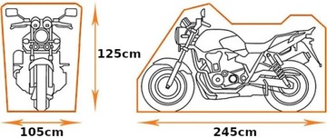 Чехол на мотоцикл брезентовый L 245x105x125+BOX