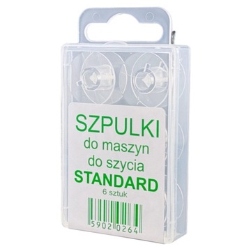 Zestaw 6 szpulek płaskich w pudełku do maszyn do szycia domowych