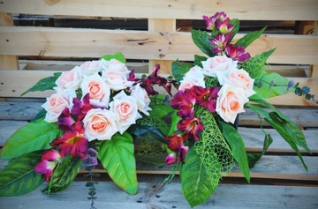 Искусственные цветы, украшение могилы, кладбище, набор