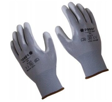 Rękawice powlekane poliuretanem Proof PU szare r. 9/L