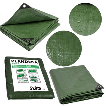 PLANDEKA 2x3m WZMACNIANA GRUBA 120g ZIELONA MOCNA UV+ WODOODPORNA